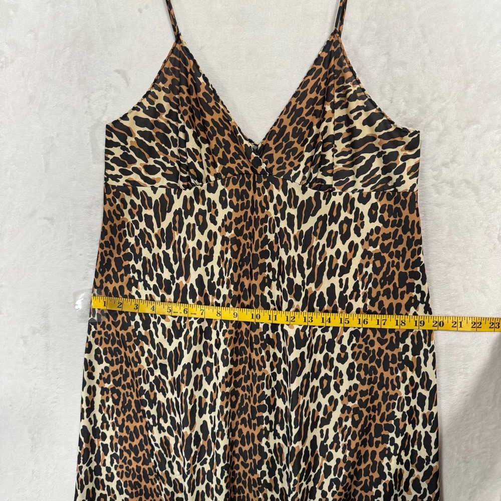 Vintage Vanity Fair Leopard Maxi Slip Dress Size M Nightgown Lingerie Mob Wife - Picture 15 of 16